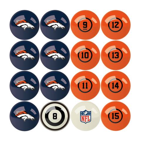 Denver Broncos Billiard Ball Set