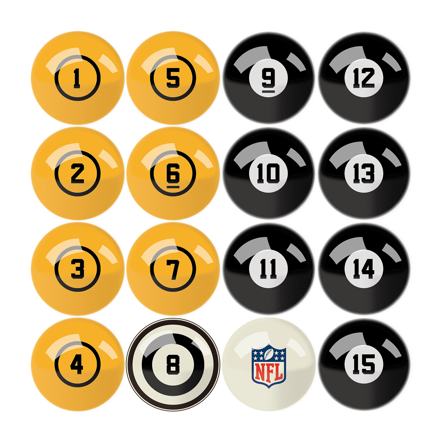 Pittsburgh Steelers Billiard Ball Set