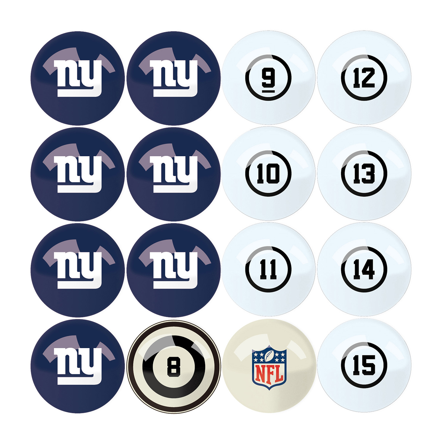 new york giants pool balls