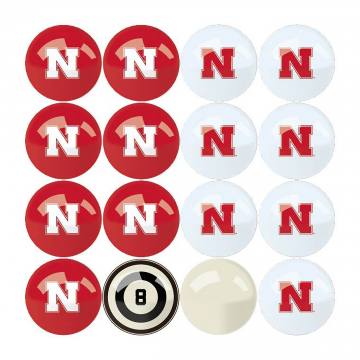 Nebraska Cornhuskers Numbered Billiard Ball Set