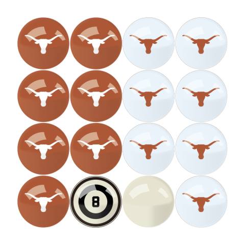 Texas Longhorns Numbered Billiard Ball Set