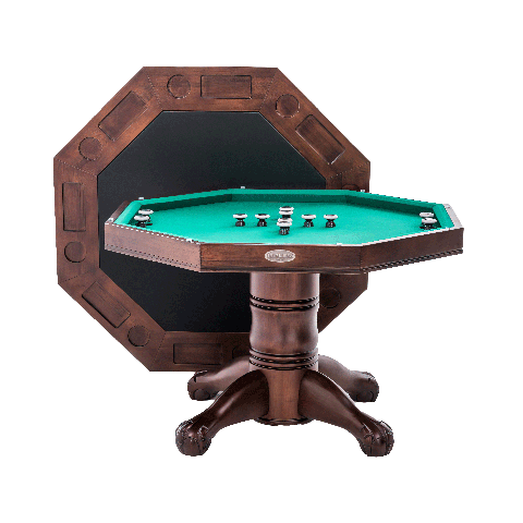 Berner Boca 3 in 1 Slate Bumper Pool Table - 48 Inch in Antique Walnut