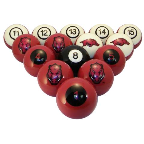 Arkansas Razorbacks Pool Ball Set