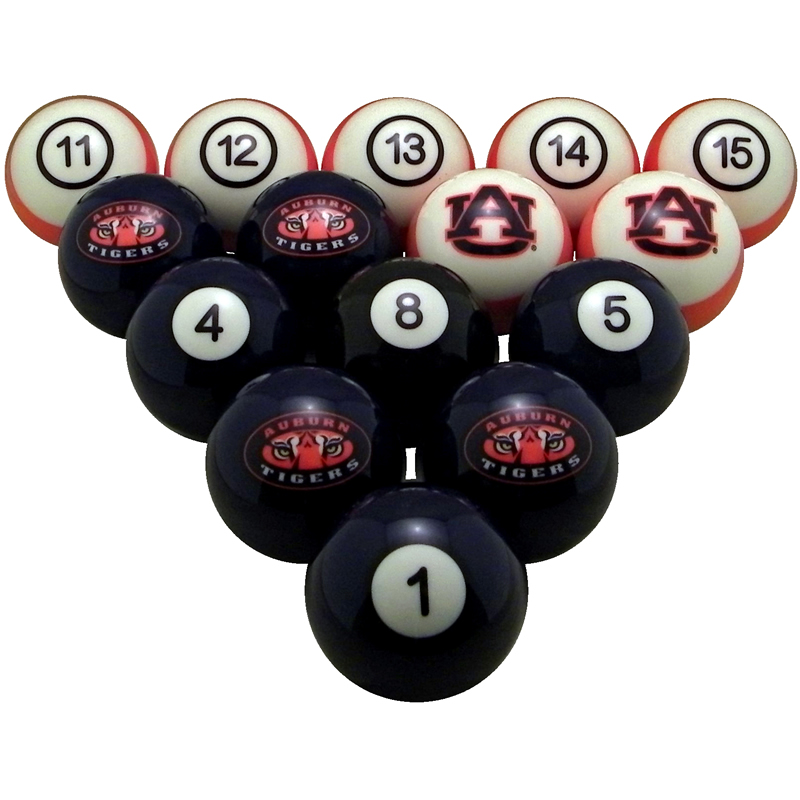 Auburn Tigers Pool Ball Set