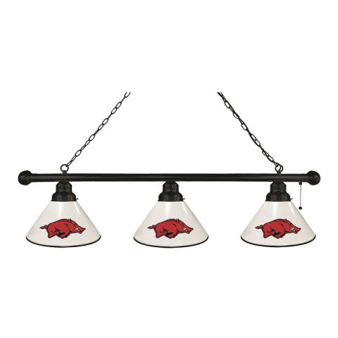 Arkansas Razorbacks 3 Shade Black Billiard Light