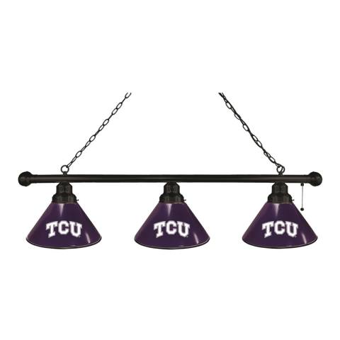 TCU Horned Frogs 3 Shade Black Billiard Light