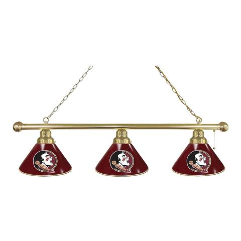 Florida State Seminoles 3 Shade Head Brass Billiard Light