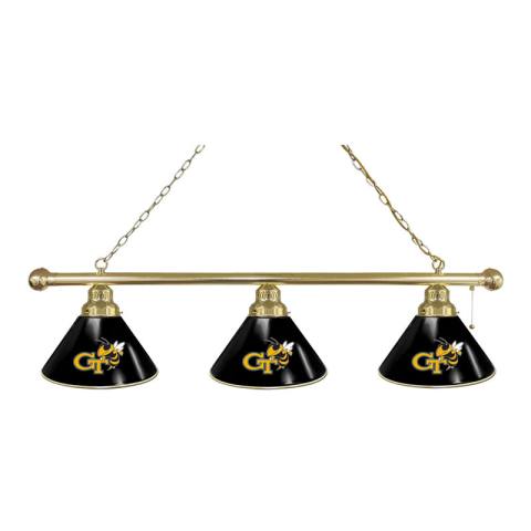 Georgia Tech Yellow Jackets 3 Shade Brass Billiard Light