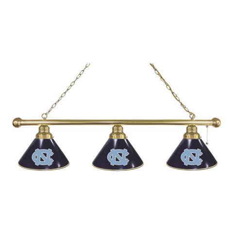 North Carolina Tar Heels 3 Shade Brass Billiard Light