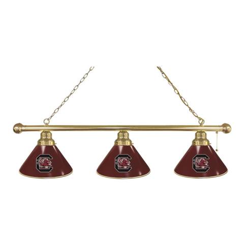 South Carolina Gamecocks 3 Shade Brass Billiard Light