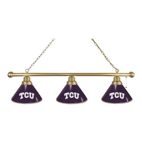 TCU Horned Frogs 3 Shade Brass Billiard Light