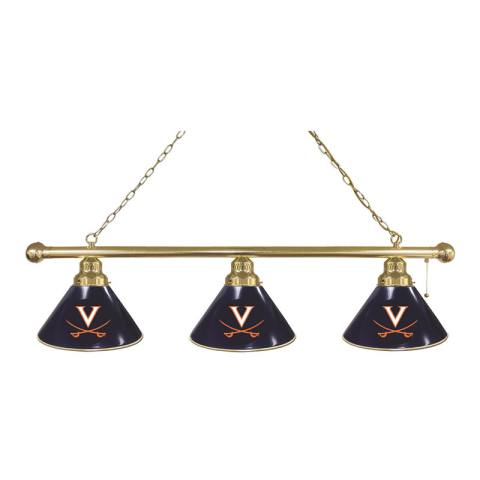 Virginia Cavaliers 3 Shade Brass Billiard Light