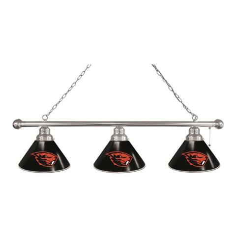 Oregon State Beavers 3 Shade Chrome Billiard Light