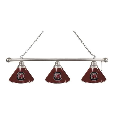 South Carolina Gamecocks 3 Shade Chrome Billiard Light