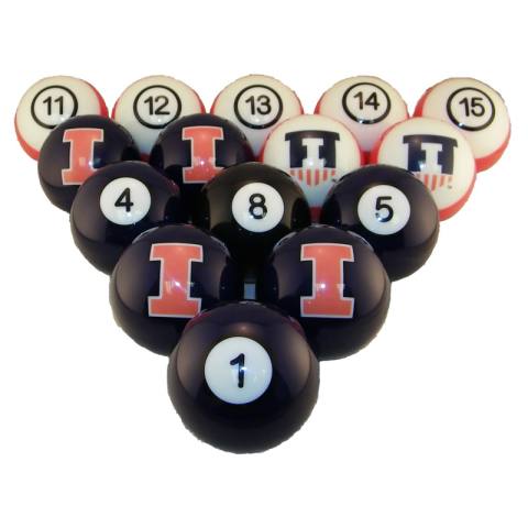 Illinois Fighting Illini Pool Ball Set