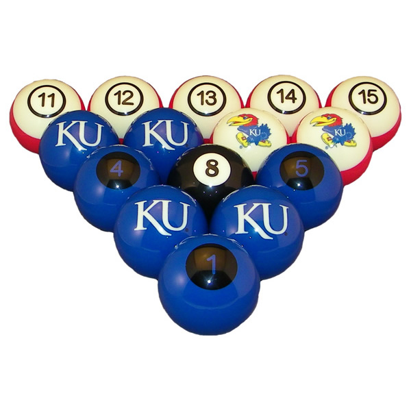 Kansas Jayhawks Pool Ball Set