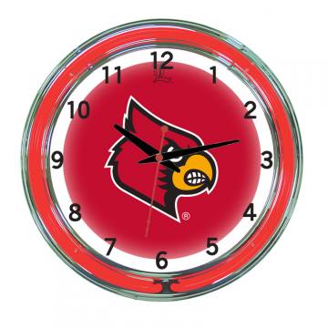 Louisville Cardinals 18 Inch Neon Clock