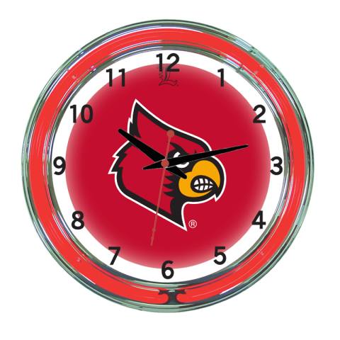 Louisville Cardinals 18 Inch Neon Clock