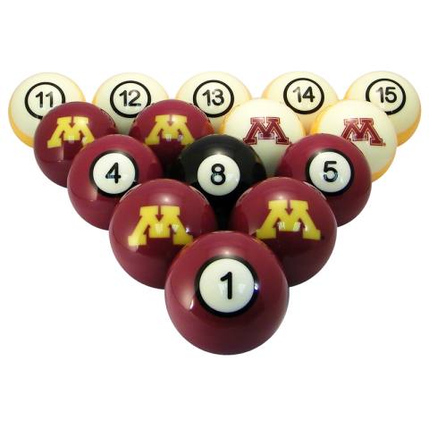 Minnesota Golden Gophers Billiard Ball Set