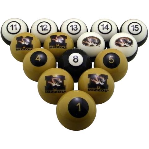 Missouri Tigers Pool Ball Set