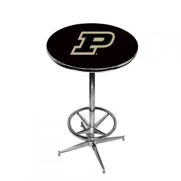 Purdue Boilermakers Pub Table with Foot Ring Base in Black