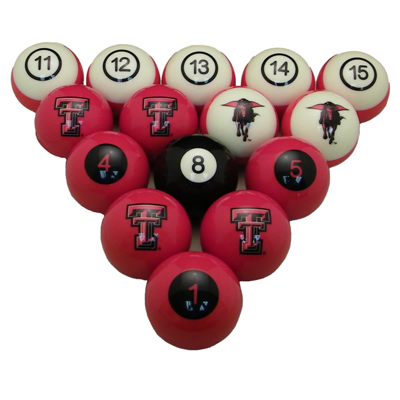 Texas Tech Red Raiders Pool Ball Set