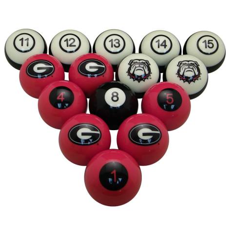 Georgia Bulldogs Pool Ball Set