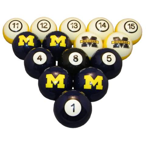 Michigan Wolverines Pool Ball Set