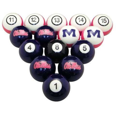 Ole Miss Rebels Pool Ball Set