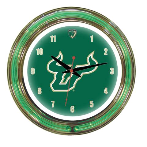 South Florida Bulls Neon Wall Clock - 14 Inch