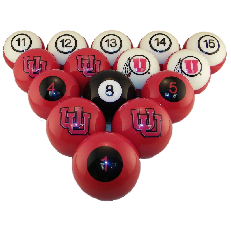 Utah Utes Pool Ball Set