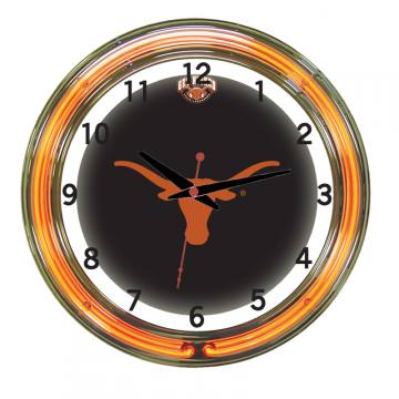 Texas Longhorns Neon Wall Clock - 18 Inch