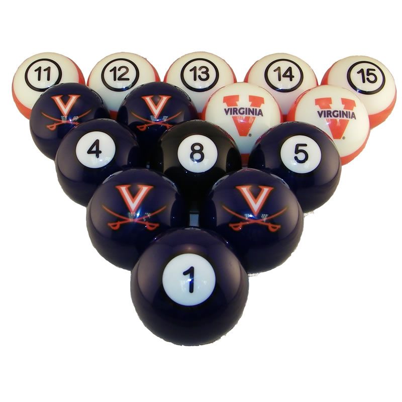 Virginia Cavaliers Pool Ball Set