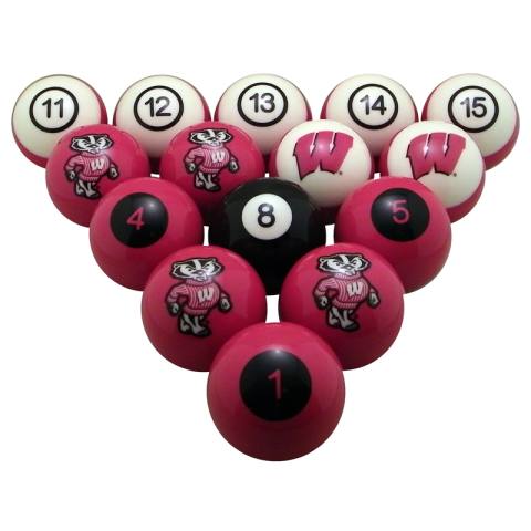 Wisconsin Badgers Pool Ball Set