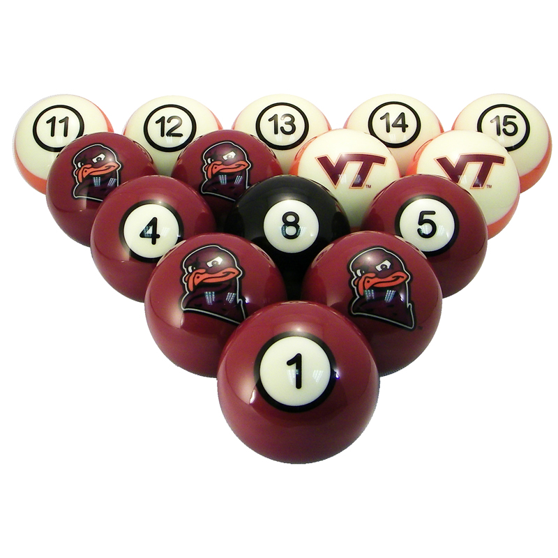 Virginia Tech Hokies Pool Ball Set