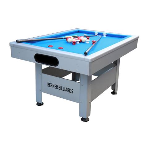 Berner Orlando Outdoor Bumper Pool Table Non-Slate in Silver