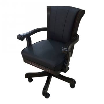 Berner Espresso Poker Chair with Black Leather