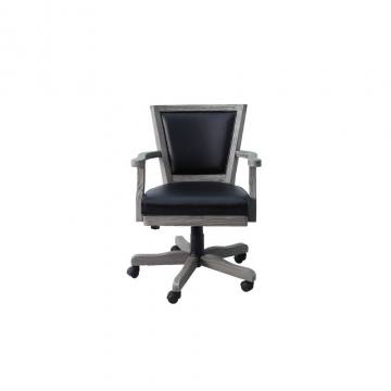 Berner Urban Silver Mist Poker Chair with Black Leather