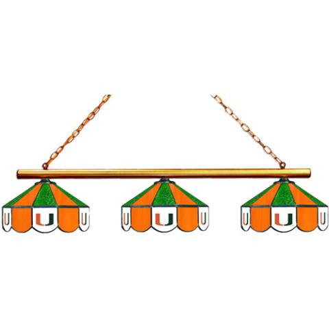 Miami Hurricanes 3 Shade Billiard Lamp