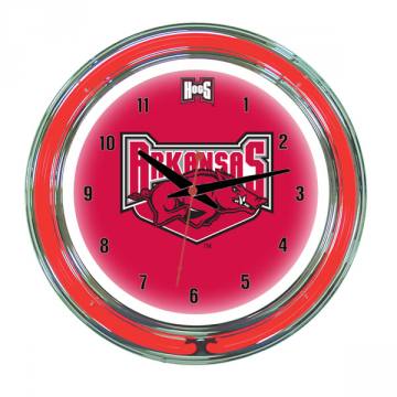Arkansas Razorbacks 14 Inch Neon Clock