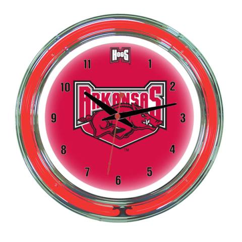 Arkansas Razorbacks 14 Inch Neon Clock