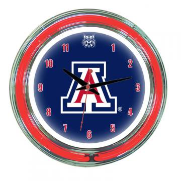 Arizona Wildcats 14 Inch Neon Wall Clock