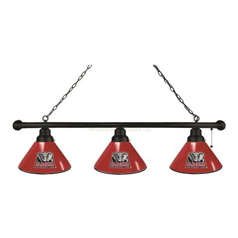 Alabama Crimson Tide 3 Shade Elephant Black Billiard Light