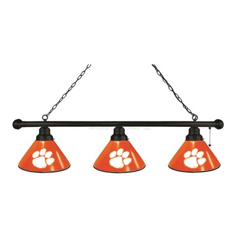 Clemson Tigers 3 Shade Black Billiard Light