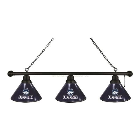 UCONN Huskies 3 Shade Black Billiard Light