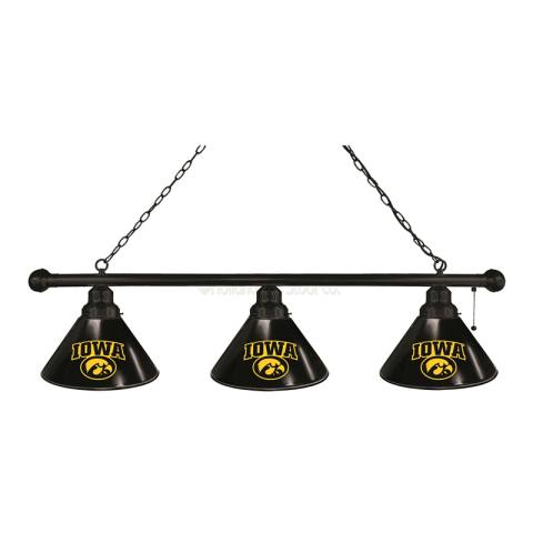 Iowa Hawkeyes 3 Shade Black Billiard Light