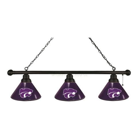 Kansas State Wildcats 3 Shade Black Billiard Light