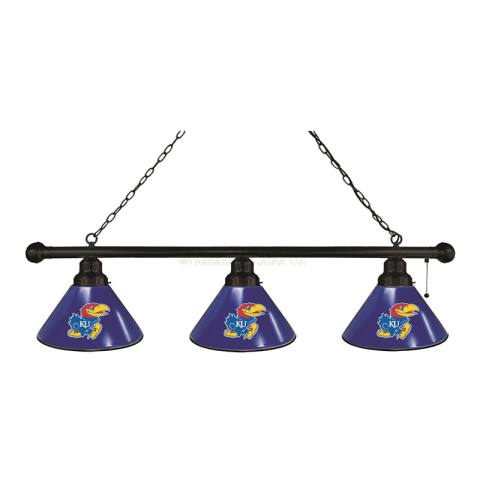 Kansas Jayhawks 3 Shade Black Billiard Light