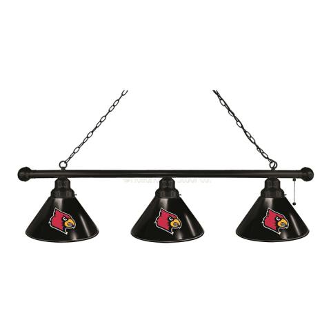 Louisville Cardinals 3 Shade Black Billiard Light