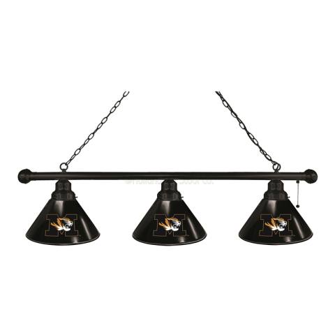 Missouri Tigers 3 Shade Black Billiard Light